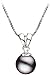 PearlsOnly - Sally Black 9-10mm AA Quality Freshwater 925 Sterling Silver Cultured Pearl Pendant