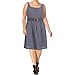 Nine West Women's Sleeveless Belted Fit and Flare Dress with Pleats, Pewter, 16