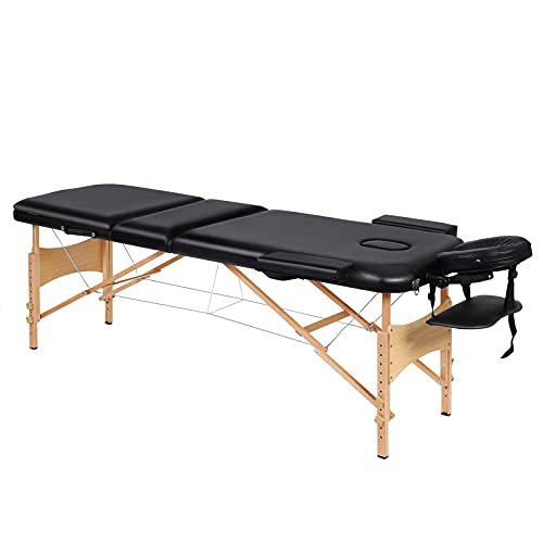 Portable Massage Table Professional Adjustable Folding Bed with 3