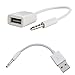 MonkeyJack USB 2.0 Charger Interface Male to 3.5mm Jack Audio Male Adapter Cable + 3.5MM AUX Male to USB 2.0 Female Converter Cable Car Speaker Audio Converter Data Transfer Line