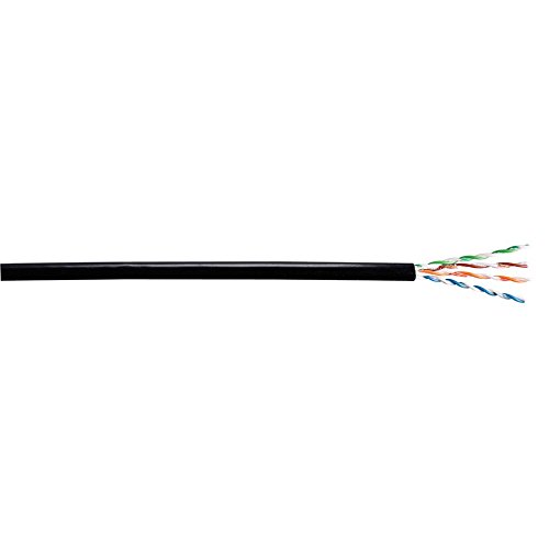 GenSPEED 5000 Category 5e Outside Plant Cable, 24 AWG, 4-Pair, 1000' Reel, Black UV- and Abrasion-Resistant Polyethylene Jacket, Standards-Compliant, Made in The USA