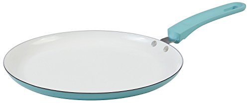 Blue Crepe Pan with Non Stick Cookware by Upstreet â€“ designed flat pan for crepes, tortillas, and pancakes