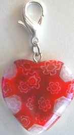 Murano Heart Charm for Dogs