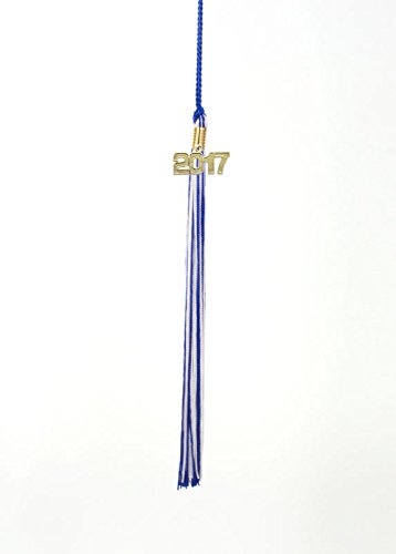 2017 ROYAL / WHITE GRADUATION TASSEL - TASSEL DEPOT BRAND - MADE IN USA