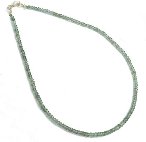 Beads Gemstone 1 Strand Natural 16 Inch,Superb, AAA Quality,Multi Moss Aquamarine Micro Faceted Rondells Beads Necklace 4 to 5 MM Code-HIGH-28768