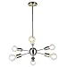 6 Lights Modern Sputnik Chandelier Lighting Italian Designed Pendant Lighting Mid-Century Ceiling Light Fixture Brushed Nickel by TUDOLIGHT