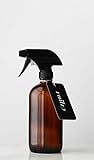 Rail19 Amber Glass Cleaner Bottle with Black Spray Nozzle Trigger