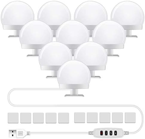 LED Vanity Mirror Lights Kit with 10 Dimmable Bulbs for Makeup, Dressing Room, Bathroom