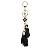 Shensee Tassel Keychain Bag Handbag Key Ring Car Key Pendant (Black)
