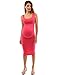 PattyBoutik Mama Tie-Dye/Solid Scoop Neck Maternity Tank Dress (Hot Pink Medium)