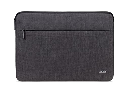 Acer Protective Sleeve (Suitable for up to 14 Inch Notebooks: Universal Protective Case/Water-Repellent Outer Material/Protection from Dirt and Bumps/Extra Front Pocket/Grey
