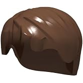 40 Piece Minifigure, Hair Short Tousled with Side Part, Brown, Compatible with Lego Parts and Pieces