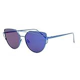 VIVIENFANG Street Fashion Mirrored Cateye Sunglasses Flat Lens Oversize Polarized Shades Metal Frame 86798