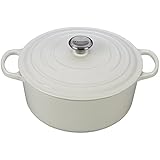 Le Creuset Signature Enameled Cast-Iron 7-1/4-Quart Round French (Dutch) Oven, White