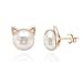 PAVOI 14K Rose Gold Plated Cat Pearl Earrings
