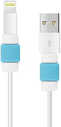 Pack of 5, SPOT15 Data Cable Protector for Apple USB Lightning Cable And iPhone 30-pin Charging Cables for iPod / iPhone / iPad / Apple Watch (Black, Blue, Green, Pink, White)