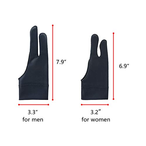 Bignc 4 Pack Drawing Hand Guard, Two Finger Glove for Graphic Tablet