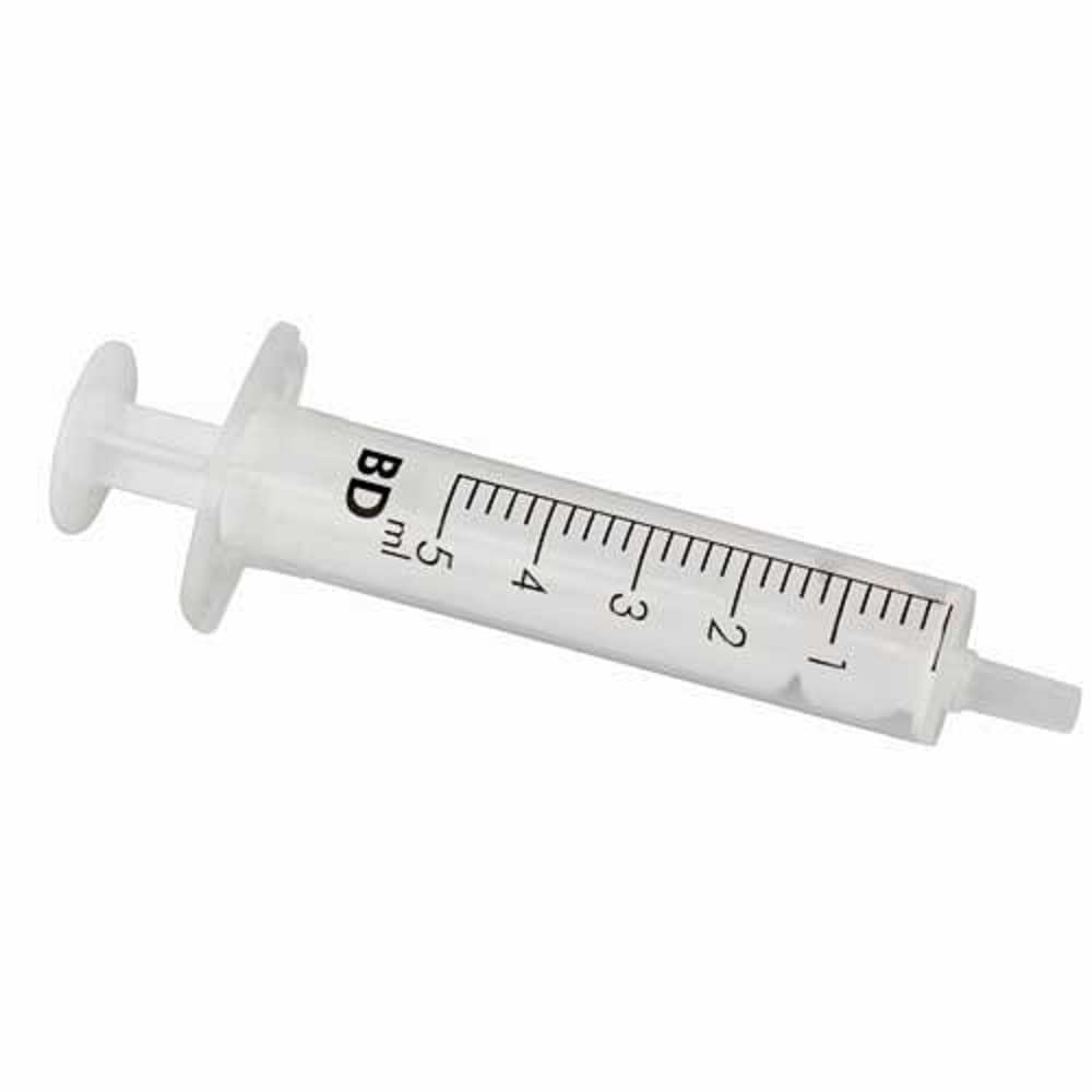 BD 309050 Luer Slip Disposable Syringes, 5 mL (Pack of 100)