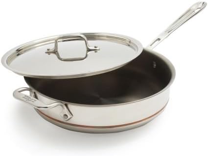 All Clad Copper Core Nonstick 3 quart Saute Pan with Lid