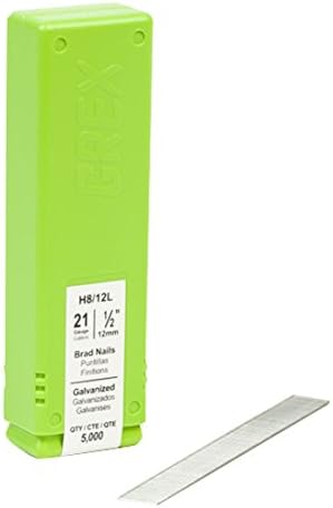 GREX H8/12L 21 Gauge 1/2-Inch Length Galvanized Brad Nails (5,000 per Box), 1/2"