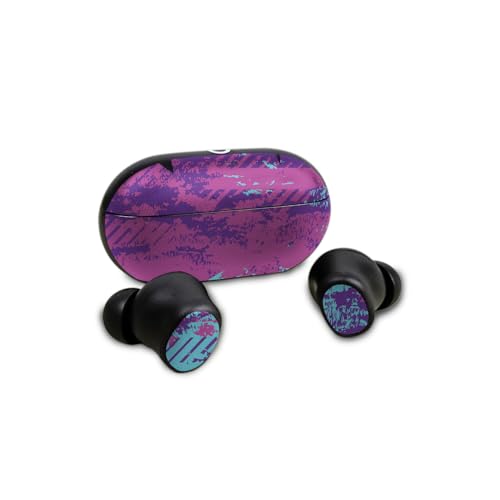 Skin Compatible with Beats Solo Buds - Grunge Purple - Premium 3M Vinyl Protect…