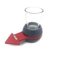 Silfrae Spin Shot Spin-The-Shot Drinking Game Party Fun Game (Red/Grey)