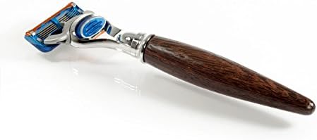 Razor wenge wood for Gillette Fusion - handle made of dark African wood - wet razor with 5 blades, men's shaver