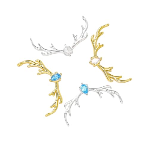 New 2026 1037-2Pcs 29X16Mm Hole 1Mm 24K Gold Color Plated Brass With Deer C0Innector Charrm Pendants DIY Jewelry Accessories Trendy Jewelry Fashion Festival