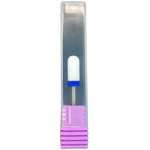 Beauticom Professional USA Ceramic White ROUND Top Small Barrel Bit Nail Drill (Grit: MEDIUM) 3/32" Shank Size