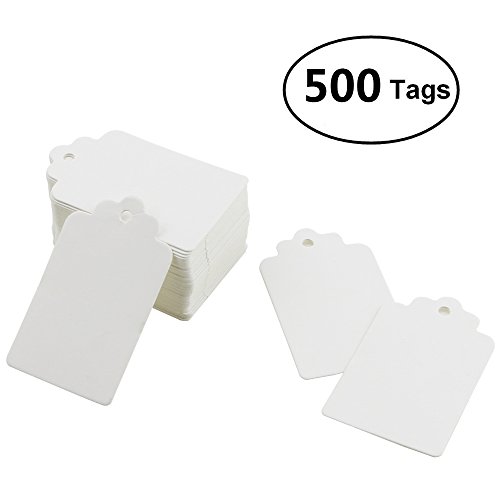 Weoxpr 500pcs White Merchandise Tags, Marking Tags Price Tags Display Tags Price Labels Writable Tags, 1.96 x 1.18 inches