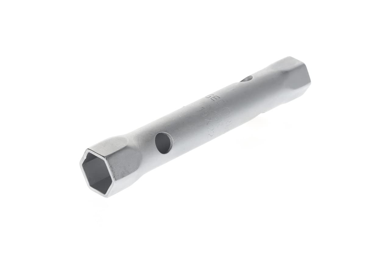GEDORE Tubular box wrench, 19 + 22 mm, Hex, 165 mm long, Tool for nuts automotive, 26 R 19x22, Chrome-plated steel