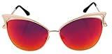 FEISEDY Sexy Cateye Women Sunglasses Metal Frame Flat Mirrored Lens B1980