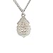 Heartland Store Women's Sterling Silver Fleur-de-lis Teardrop Miraculous Pendant + 18 Inch 2.1mm Rhodium Plated Chain & Clasp