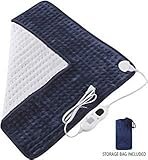 MoMA Heating Pad - 23x24" Large Electric Heating Pad with Auto Shutoff - Dry Heating Pad - XL Heating Pad for Neck and Shoulder - Heating Pads with 3 Temperature Settings