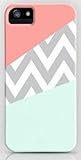 EVERMARKET(TM) iPhone 6 Plus (5.5) Case Mint & Coral Chevron Block on Case for Iphone 6 plus Case ,plastic Cover Includes Screen Protector and Cleaning Cloth (multi)