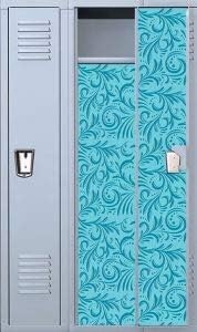 Aqua Splash, Vinyl Locker Wallpaper- 4 Pre-Cut Full Length Panels with 2X 48 Adhesive Magnets