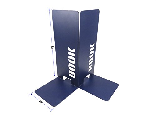 Daiso Japan Fun Bookworm Non-Skid Metal Bookends 10 x 4.5 Inches Navy Blue (Set of 2)
