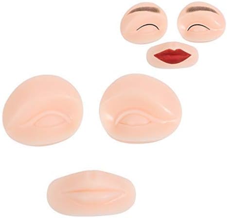 2 sets Tattoo Practice Skin Lip Eyebrow 3D Soft Silicone Eyes and Lip Microblading for tattoo Permanent Makeup Beginner
