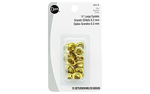 Dritz 33575-35 große Ösen, Gilt, 1/4 Zoll, 15 Stück