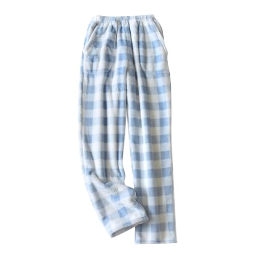 Y2K Plaid Flannel Women's High Waisted Wide Leg Lounge Pants - Lightweight, Loose, Soft Cotton Pajama Bottoms at Amazon