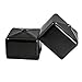 Prescott Plastics 4 Pack: Square Black Flexible Vinyl End Cap Cover Rubber Tube Caps Tubing Plastic Post Pipe Marine Safety Stretchable PVC (1.5