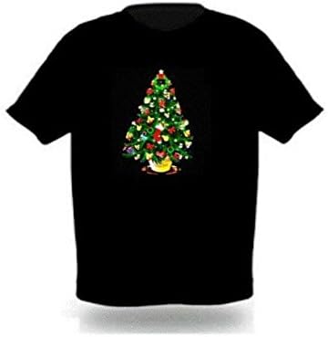Amusing Sound Activated LED Christmas Tree T-shirt Size M