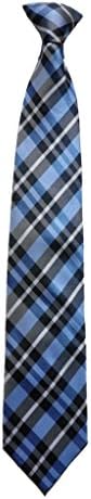 Covona Men's Blue, Black and Grey Checkered Tie (Clip-on)
