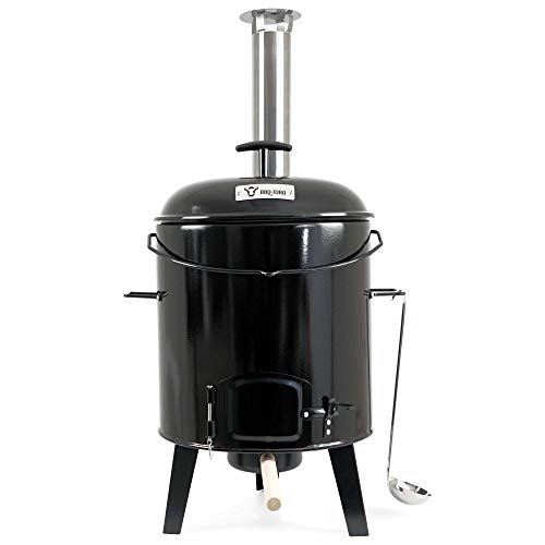 BBQ-Toro Gulaschkanone | Gulaschkessel | Eintopfofen | Ungarischer Kesselgulasch Topf 17 Liter emailliert mit Deckel für die Outdoor Küche Feldküche – Bild 4