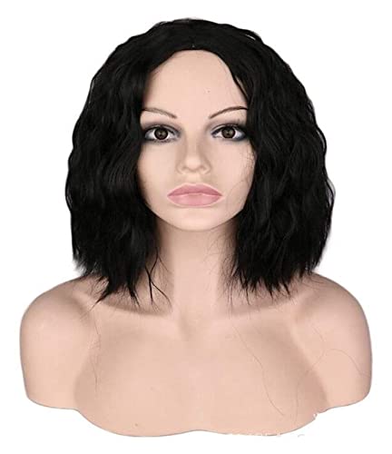 Sheenvane Wigs European and Fashion Carved Black Wig Corn hot Corn hot Wig high Temperature Wire Beautiful Long Wavy Harajuku Style Cosplay Wig wig