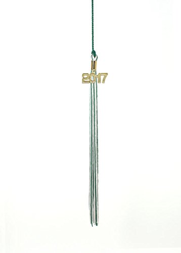 2017 DK GREEN / WHITE GRADUATION TASSEL - TASSEL DEPOT BRAND - MADE IN USA