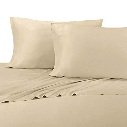 Royal Tradition 100 Percent Bamboo Bed Sheet Set, Twin Extra Long XL, Solid Beige, Super Soft and Cool Bamboo Viscose 3PC Sheets - Thumbnail 2
