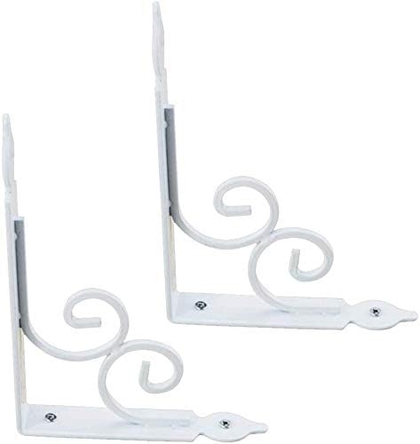 lqgpsx Decorative Shelf Bracket, 2 Pack All-in-1 Cast Iron Heavy Duty Corner Brackets Garden Pots Hooks Mail Box Bracket Wall Hanging with Screws
