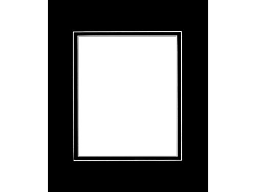 PA Framing, Double Mat 14 x 18 inches - White Core Black and Black Inner