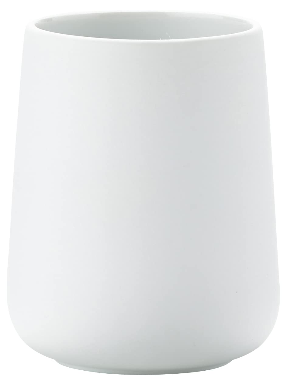 Zone Denmark Nova Toothbrush Tumbler, Ceramic Bathroom Cup, Toothbrush Holder for Toothpaste and Accessories, Soft Touch Surface, Ø 8 cm H 10 cm, White — image 1
